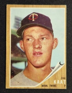 1962 Topps Baseball #21JIM KAAT, Minnesota Twins, HOF, VG (creases) - Picture 1 of 3