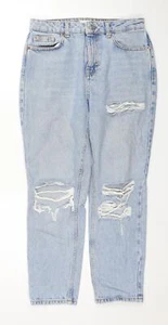 Topshop Womens Black Cotton Blend Straight Jeans Size 28 L28 - Picture 1 of 12