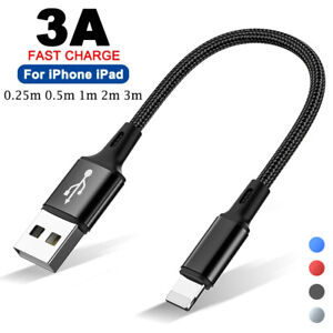1M 2M 3M USB Fast Charge Charger Cable For iPhone 6 7 8 X 11 12 13 14 Plus Cord