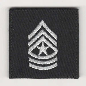 Sergeant Major Rank Patch E9 SGM Black White For VELCRO® BRAND Loop Fasteners - Picture 1 of 1