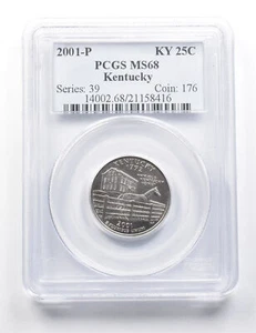 2001-P Washington State Quarter Kentucky MS68 PCGS *9415 - Picture 1 of 3