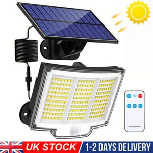 LED Solar Panel PIR Motion Sensor Wall Light Outdoor Garden Security Flood Lamp - Picture 1 of 37