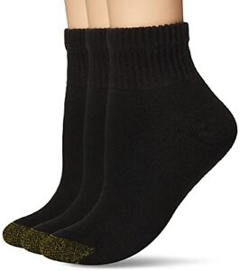 Gold Toe Women's Ultratec Quarter Socks 3-Pairs Black Medium