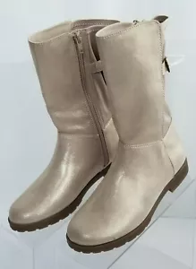 Stride Rite Girls Willow Boot Mid Calf Gold Glitter Zip Round Toe Size 5M NEW - Picture 1 of 11