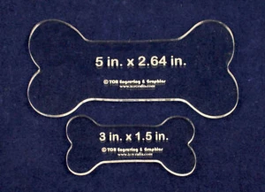 Dog Bone Quilting Templates - 2 Piece Set - 1/4" Clear Acrylic Sew/Applique - Picture 1 of 3
