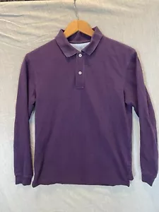 Land's End Polo Shirt Men's Size Small Purple Buttons Collar Long Sleeve - Picture 1 of 11