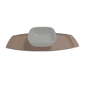 Vintage Tupperware #771 -1 Beige Serve-Ette Tray Chip Dip Snack Dish NO LID - Picture 1 of 3