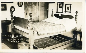 Postcard Brooklyn, MI Fenimore Cooper Room Walker Tavern RPPC Unposted - Picture 1 of 2