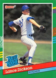 Lance Dickson 1991 Donruss 424a Chicago Cubs Rookie BASEBALL Card - Picture 1 of 2
