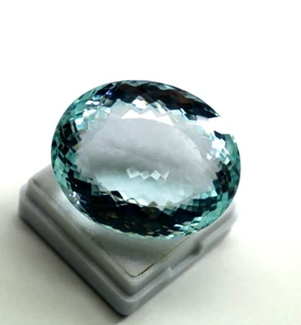 106 kt natürlicher brasilianischer Aquamarin riesig oval lose hellblau Edelstein - Bild 1 von 9