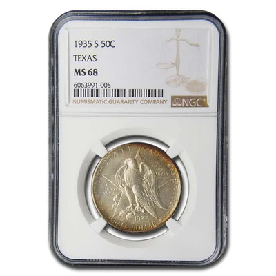 1935-S Texas Centennial Half Dollar Commem MS-68 NGC - Image 1 of 3