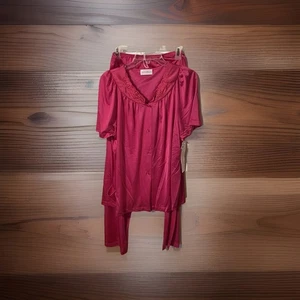 CAMICIA/PANTALONE PIGIAMA SHADOWLINE fucsia con bottoni lounge taglia 38 - Foto 1 di 4