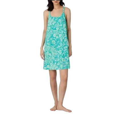 Ralph Lauren Double Strap Short Comfy Sleeveless Gown Pajama Aqua floral XS - Image 1 of 3