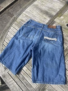 Makaveli Branded 2pac Denim Jean Shorts - Baggy, Hip Hop, Rap, Y2K - Picture 1 of 5