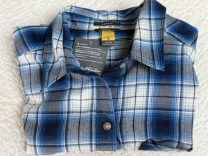 Neu mit Etikett Eddie Bauer Expedition 2.0 blau kariertes Damenhemd Langarm Large - Bild 1 von 12