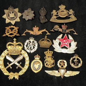 Original Group of British Army Cap Badges, Collar Badge, Shoulder etc - Job Lot - Picture 1 of 10