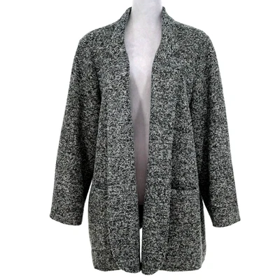 Chaqueta Magaschoni Talla Grande 2X Gris Forrada Frontal Abierto Elastizado Tejido Bolsillos Foto 1 de 4