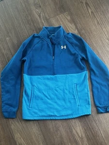 Boys Under Armour Half Zip Pullover Sweatshirt Blue Teal Size Youth XL 14/16 - Picture 1 of 4