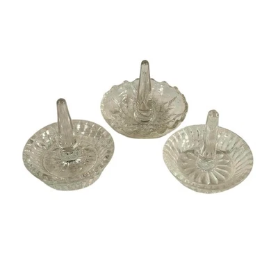 Glass Ring Holder Dishes Jewelry Display Organizer - Set of 3 - Image 1 of 4
