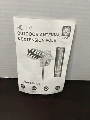 Antena de TV Exterior Motorizada ONN ONB17CH002E 4K HD con Kit de Montaje en Poste Foto 1 de 3