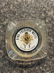 1960s Solvang, CA California advertising glass ASHTRAY - KING FREDERIK MOTEL-EC - Picture 1 of 5