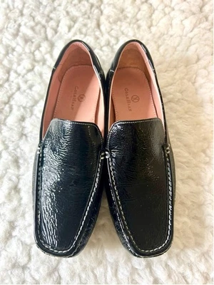 Mocasines Cole Haan Lana Luxe charol negro Penny para mujer talla 10B Foto 1 de 4