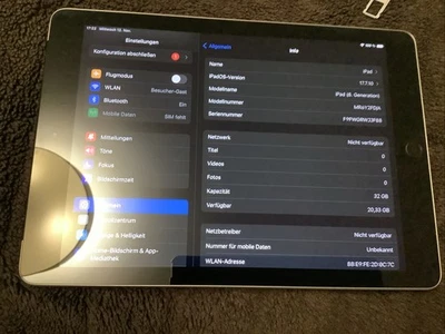 Apple iPad 6. Gen. 32GB, WLAN, 24,64 cm, (9,7 Zoll) - Spacegrau Zellular - Bild 1 von 4