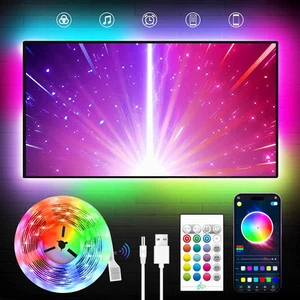 23Ft RGB LED Strip Lights with Remote Music Sync for TV Bedroom Gaming - Picture 1 of 6