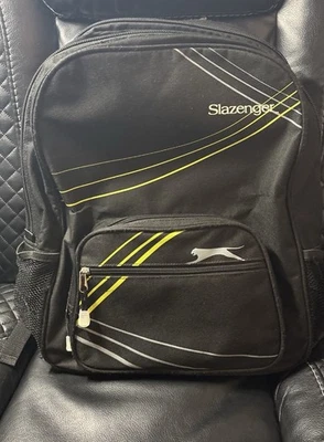 Black Slazenger Panther laptop tech backpack padded support sturdy - Image 1 of 4