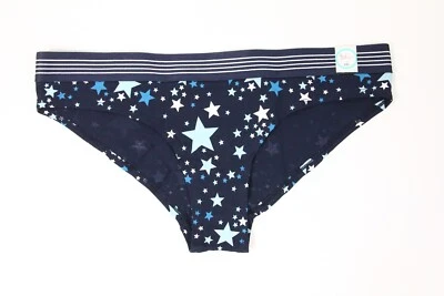 Flirtitude Cheeky Panty New XXL Women Cotton Underwear Blue Stars print - Image 1 of 4