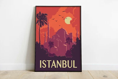 Póster de viaje de Estambul, impresión de pared retro de Estambul, impresión de viaje vintage de Turquía 1 Foto 1 de 4
