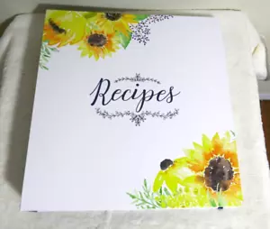 Premium Sonnenblume Rezeptmappe Geschenkset mit 20 ganzen Seiten Rezeptpapier Match... - Bild 1 von 10