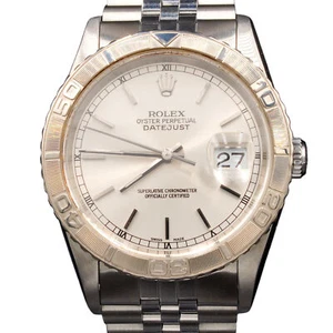Mens Rolex Stainless Steel Datejust Turn-O-Graph Watch Silver Dial 16264 - Picture 1 of 8