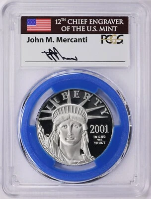 2001-W $100 1oz Platinum American Eagle PCGS PR-70 DCAM Mercanti POP 4 - Image 1 of 4
