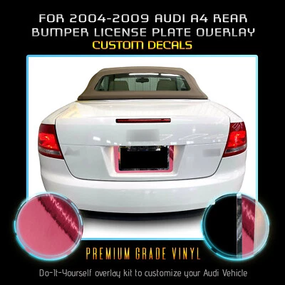 Adesivo gráfico placa de matrícula traseira Audi A4 2004-2009 - Vinil cromado - Imagem 1 de 4