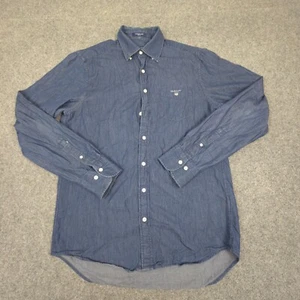 Gant Shirt Mens SMALL Blue Denim Long Sleeve Button Down Regular Casual Size S - Picture 1 of 9