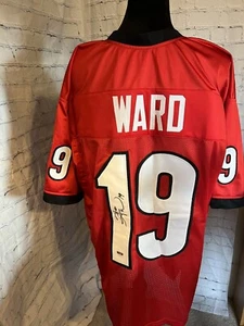 Hines Ward Autographed Georgia (Red #19) Custom Jersey XL - Picture 1 of 8