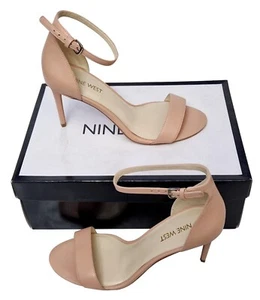 NINE WEST NWRAVE Damas Rosa Sintético Correa Tacón Alto Zapatos EU 37 UK 5 - Imagen 1 de 9