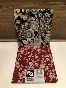 FQ Red & Black Cotton Fabric 18x21" Quilting Crafts Fat Quarter - Picture 1 of 7