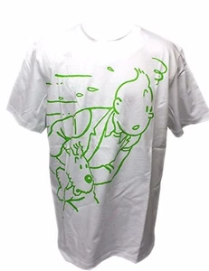 Collectible Tintin & Snowy the White Dog Green Tee Shirt Adult Unisex Small new - Picture 1 of 1