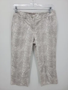 Chicos Hose Damen Small 0 hellbraun weiß Reptilienmuster kurz vorne flach Boho künstlerisch - Bild 1 von 9