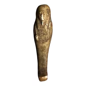 Ancient Egyptian Hand-Carved Faience Glazed Stone Ushabti Figure - Picture 1 of 7