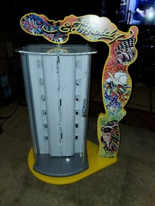 Vintage Ed Hardy Yellow Sunglasses Wood Display Case Holder  - Picture 1 of 12