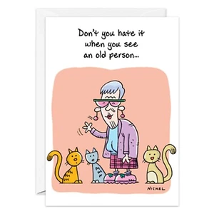 Humor Funny Old Person Birthday Card Her Friend Oatmeal Studios - Picture 1 of 3