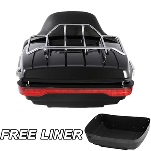 King Trunk W/ LED Brake Tail Light Fit For Harley Touring Electra Glide 14-25 24 - Picture 1 of 14