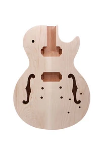 DIY Guitar Body Mahogany Maple Top Unfinished Semi-hollow Guitar Body Set in - Bild 1 von 7