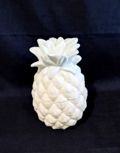 Vintage Keramik Handgefertigt Pastell Gelb Ananas Deckeldose Keksdose - Bild 1 von 9