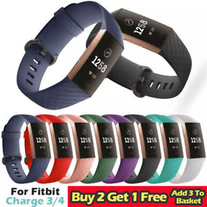 for FitBit Charge 3 Charge 4 Strap Replacement Soft Silicone Wrist Watch Band