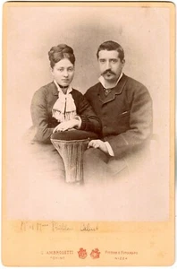 Italie.Italia.Torino.Mr & Mme Philibert Cabut.Carte Cabinet.G.Ambrosetti.Photo. - Bild 1 von 2