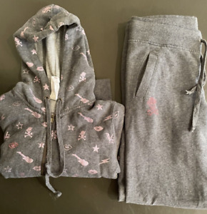 Victoria's Secret Plush & Lush Full Zip Hoodie Jacket & Sweatpant Set Size XS